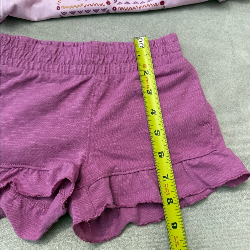 Cat & Jack Girls 2T 2-Piece Outfit Set Purple Graphic Tee & Ruffle Shorts NWT - Picture 5 of 7